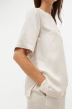 Textured Satin Top  Oat  hi-res