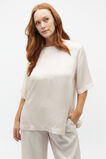 Textured Satin Top  Oat  hi-res