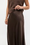 Satin Midi Swing Skirt  Dark Espresso  hi-res