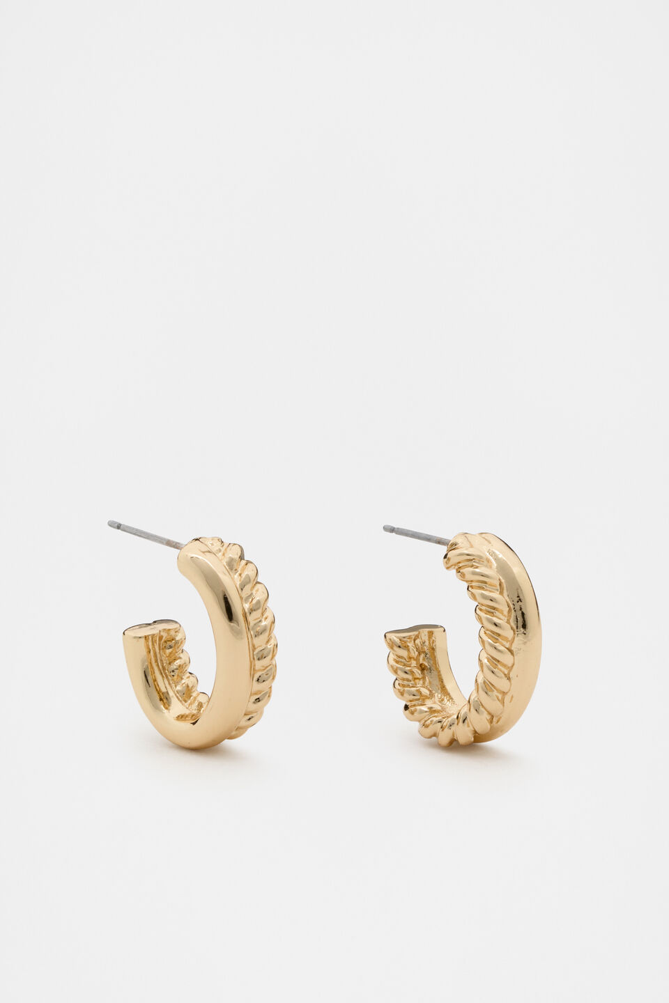 Textured Links Hoop  Gold