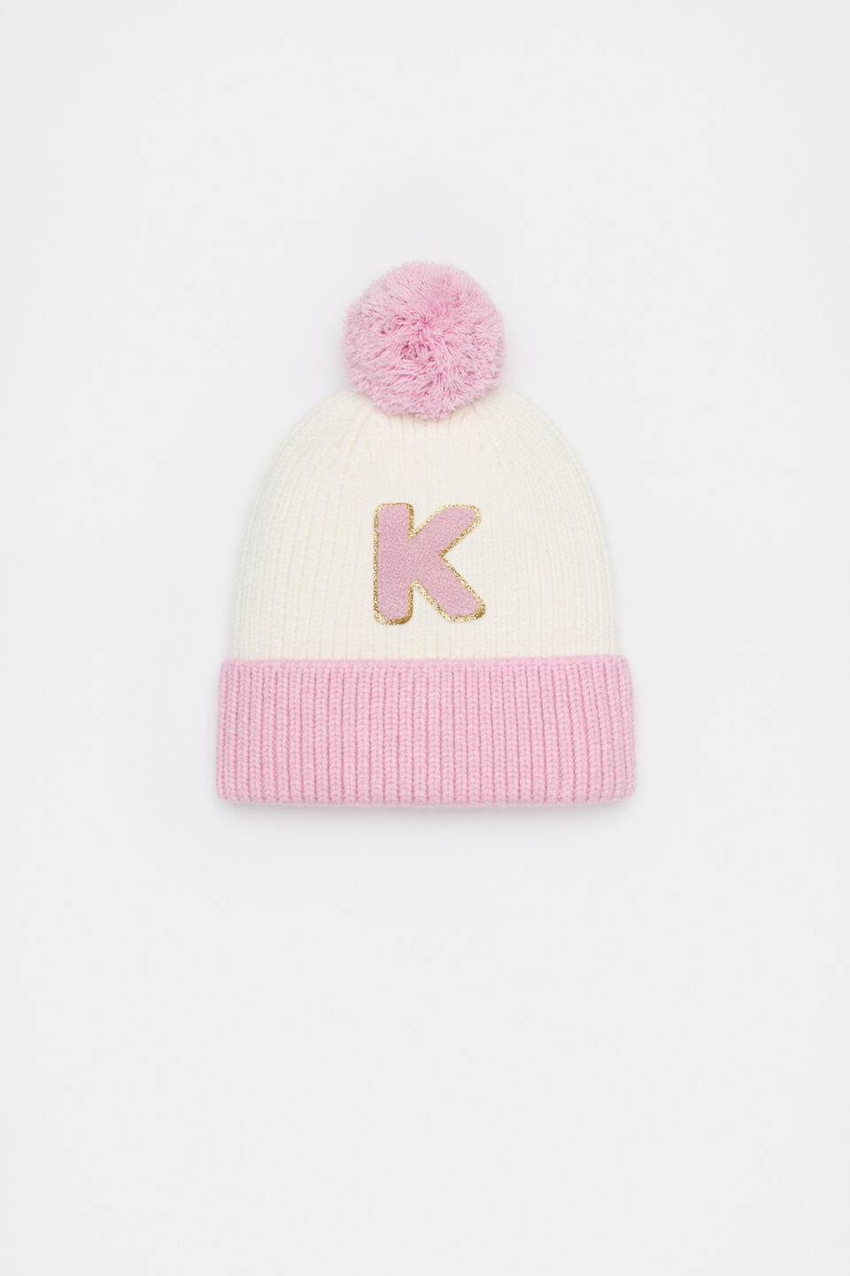 Colourblock Initial Beanie  K