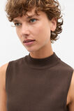 Crepe Knit Mock Neck Mini Dress  Dark Espresso  hi-res