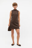 Crepe Knit Mock Neck Mini Dress  Dark Espresso  hi-res