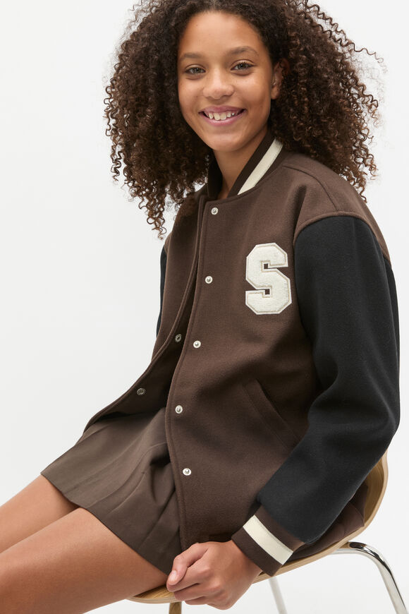 Varsity Bomber  Dark Espresso  hi-res