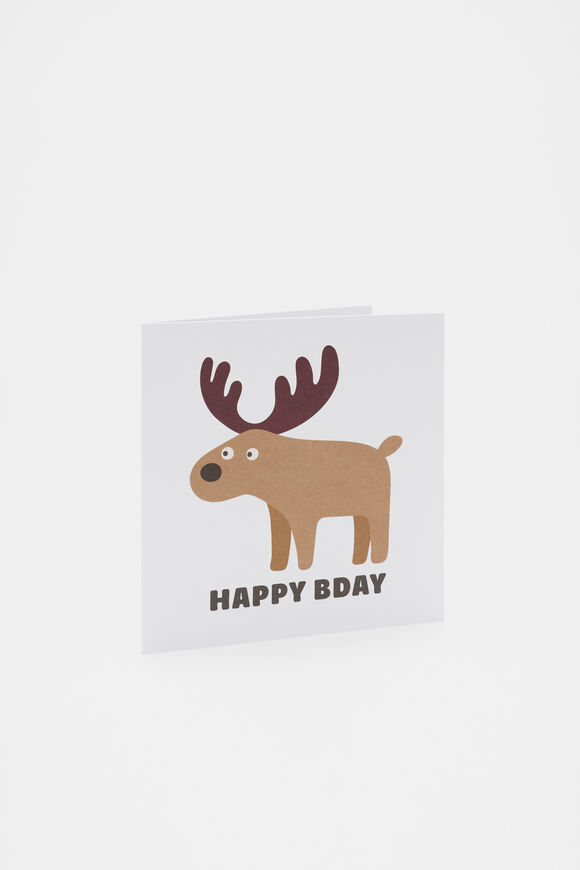 Happy Bday Moose Card  Multi  hi-res