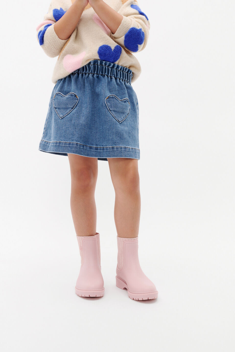 Rib Gusset Gumboot  Rose Petal