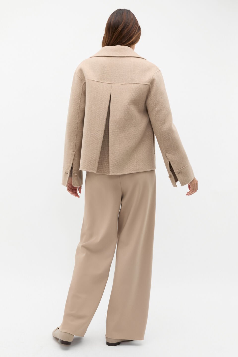 Wool Blend Swing Jacket  Cookie Multi