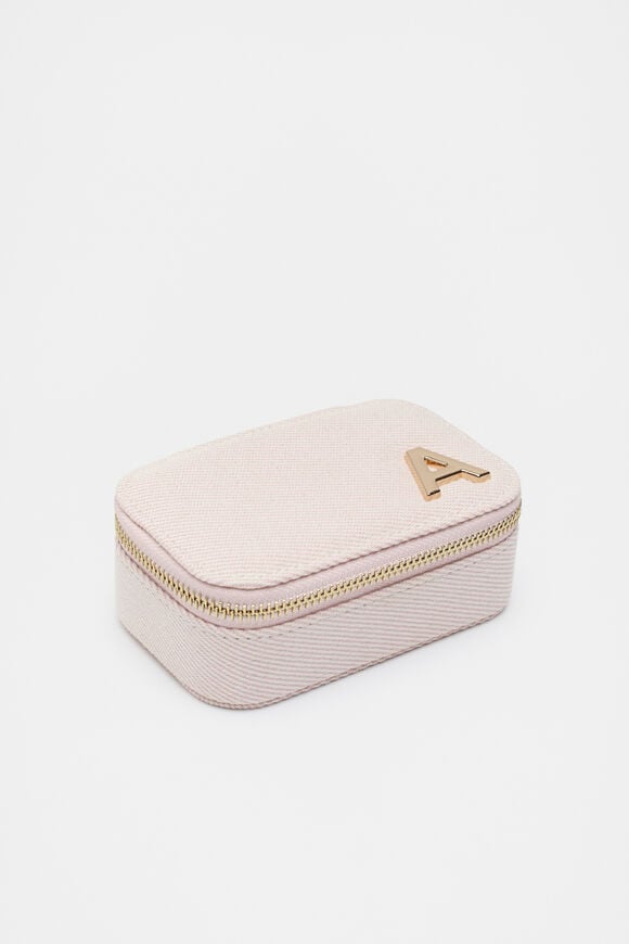Initials Mini Jewellery Case Rose Petal  A  hi-res