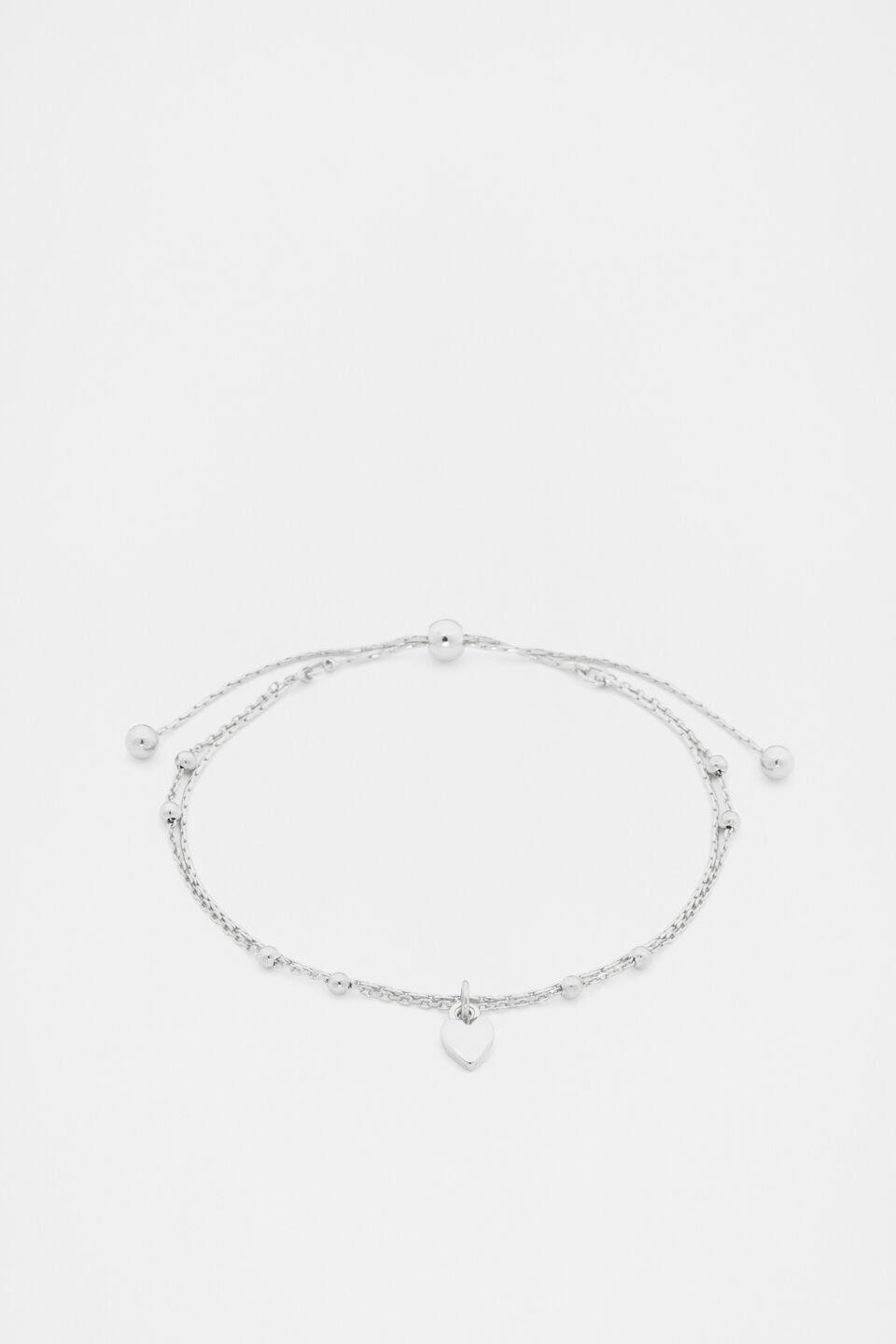 Silver Letter Chains Bracelet  Heart