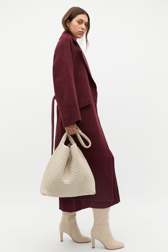 Woven Textured Tote  Oat  hi-res