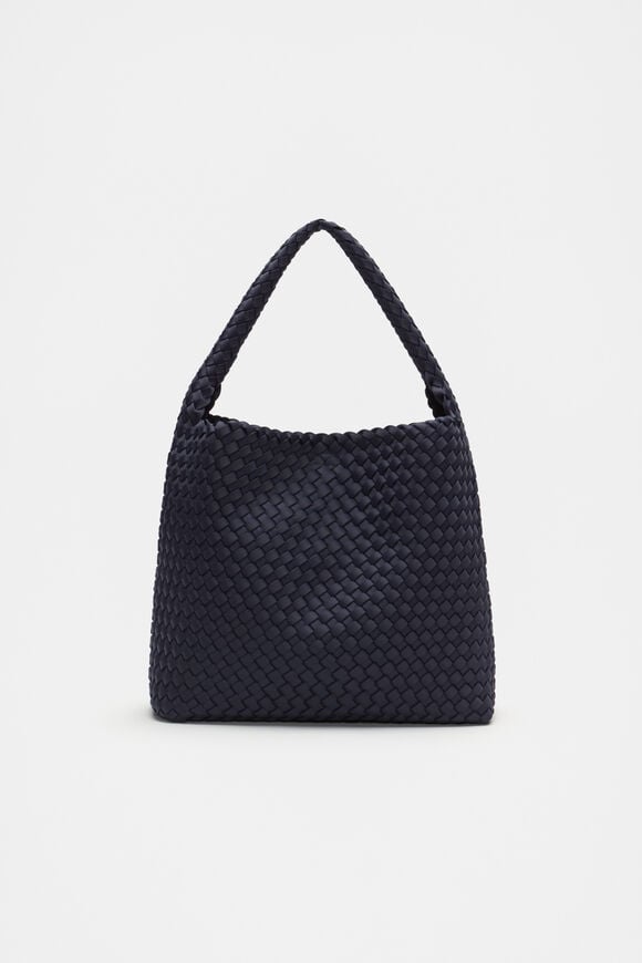 Woven Textured Tote  Twilight Blue  hi-res