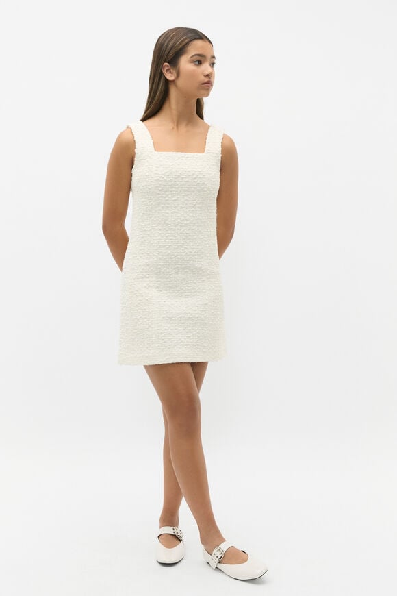 Boucle Tweed Dress  Light Cream  hi-res
