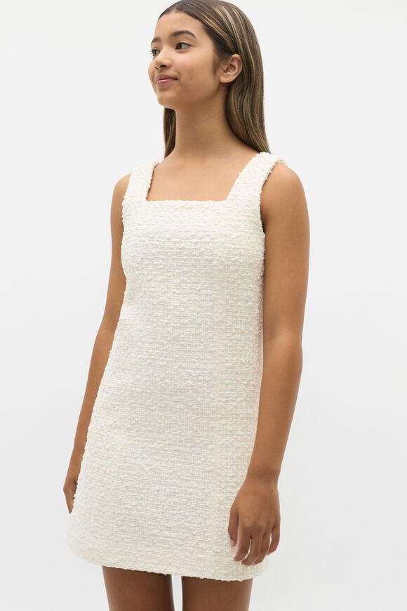 Boucle Tweed Dress  Light Cream  hi-res