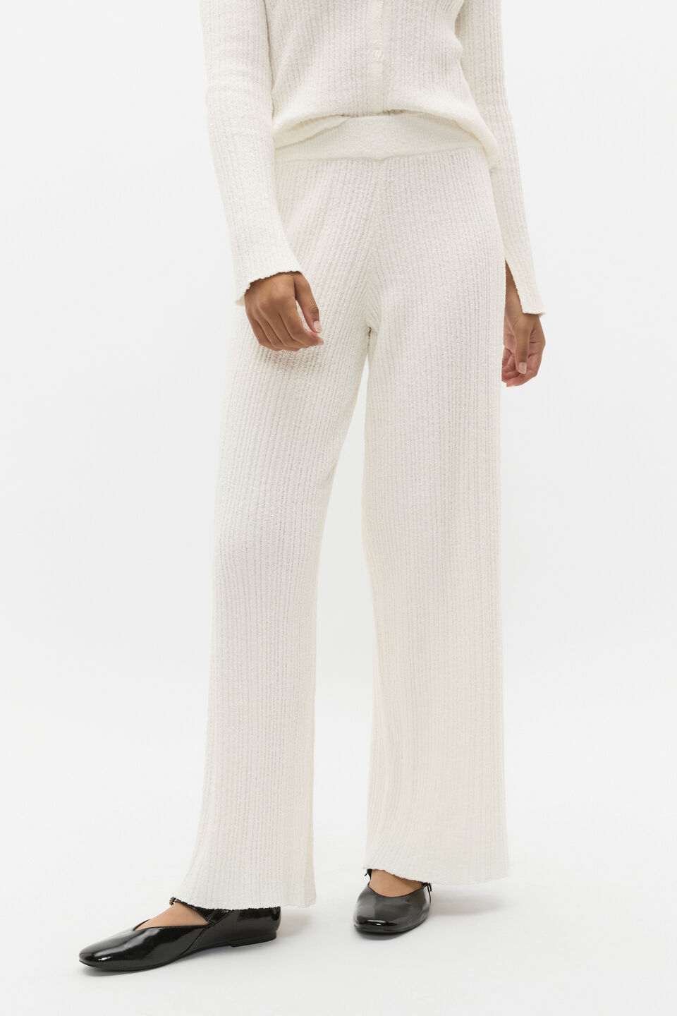Boucle Knit Pant  Light Cream