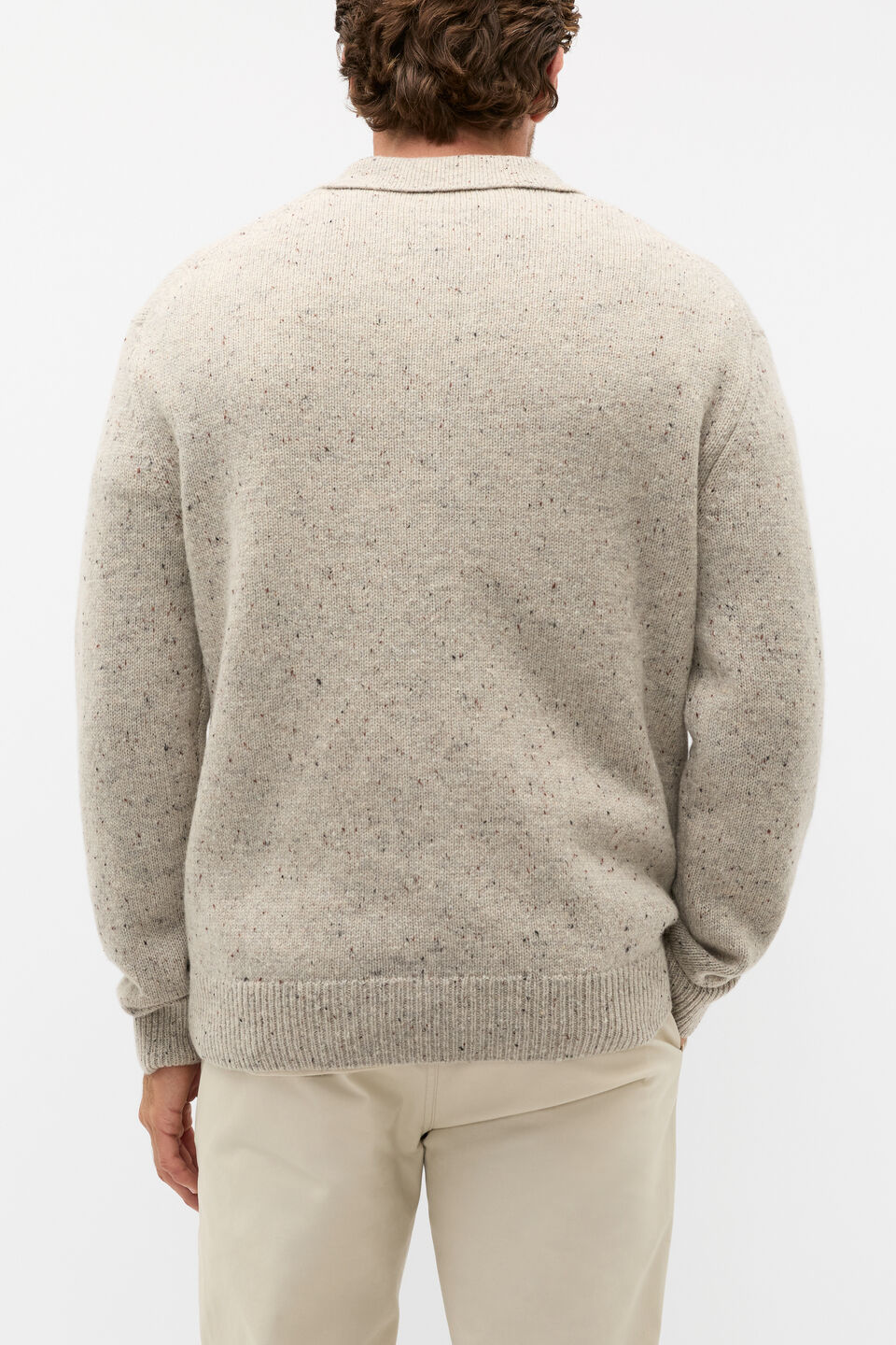 Wool Blend Half Zip  Oat Marle