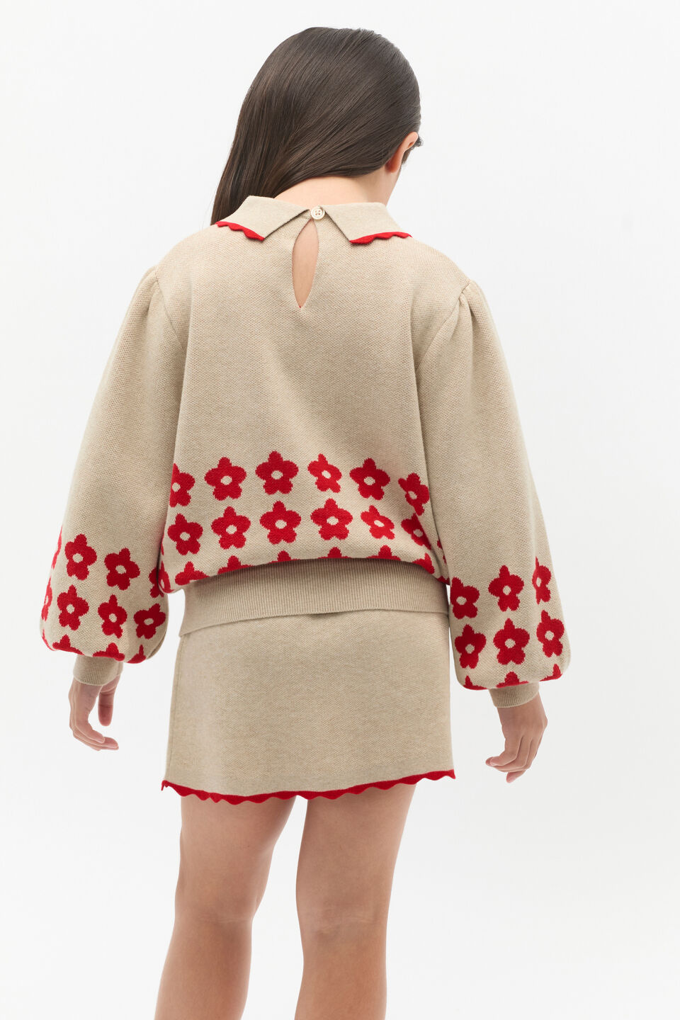 Collar Knit Sweater  Caramel Marle