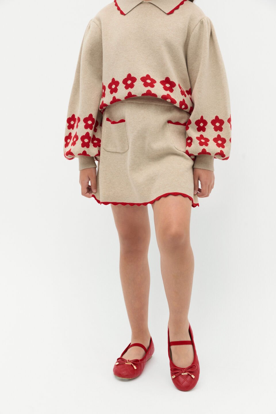 Pocket Knit Skirt  Caramel Marle