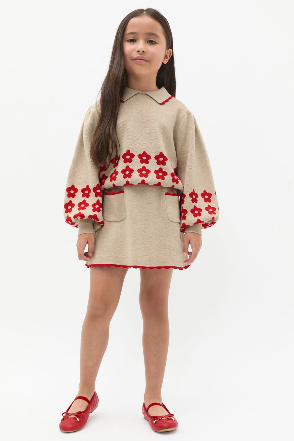 Pocket Knit Skirt  Caramel Marle