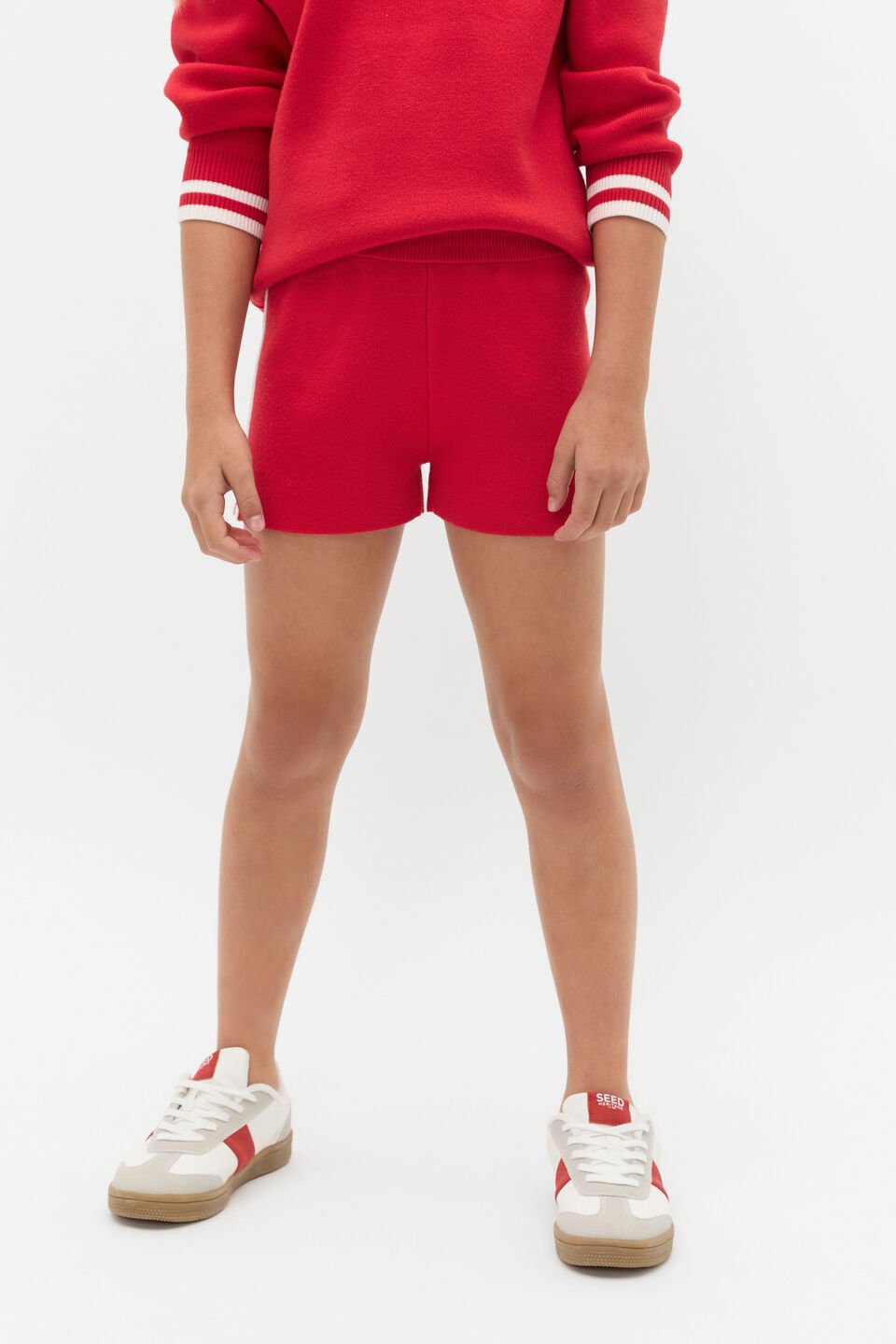 Sporty Knit Short  Chilli Red