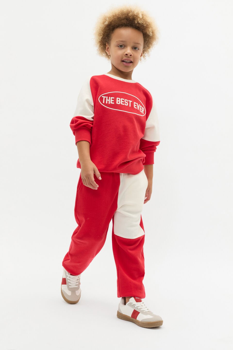 Oversized Colourblock Sweat  Chilli Red