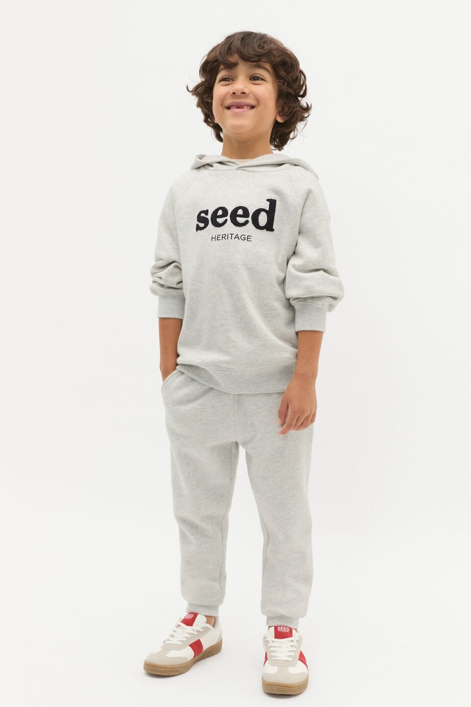 Oversized Logo Hoodie  Light Grey Marle