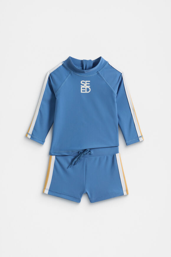Logo Swim Set  Moody Blue  hi-res