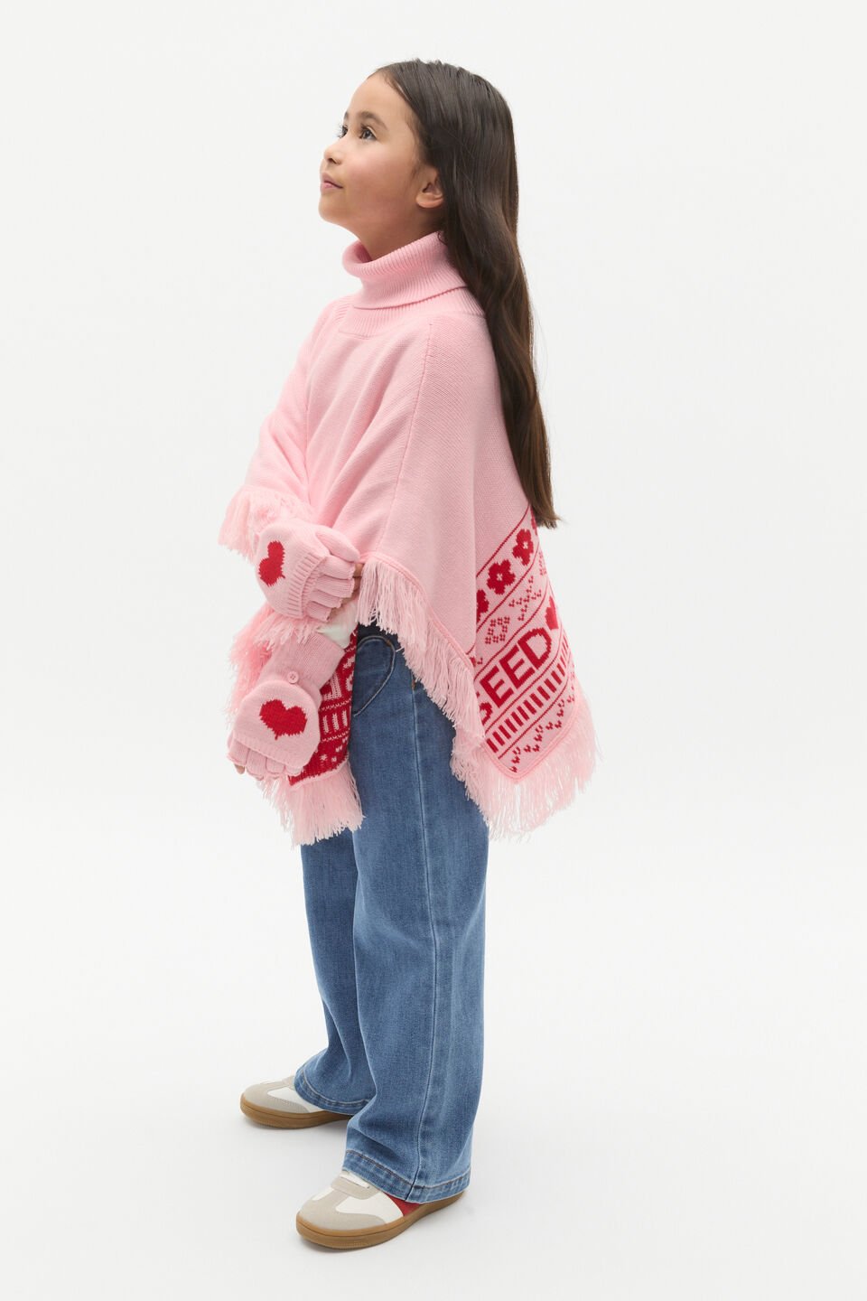 Fairisle Poncho  Rose Petal