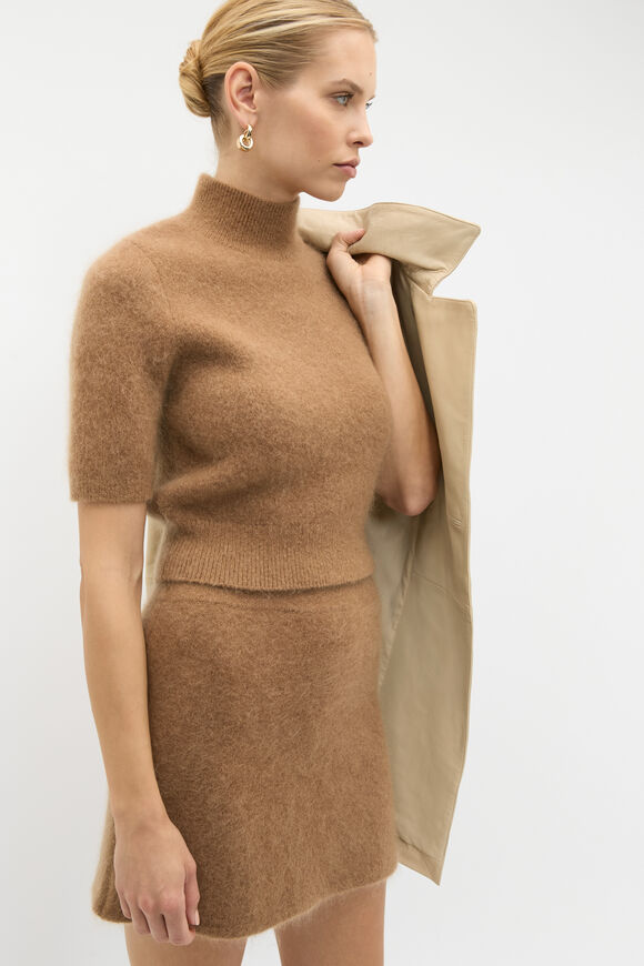 Mock Neck Knitted Top  Amaretto Marle  hi-res