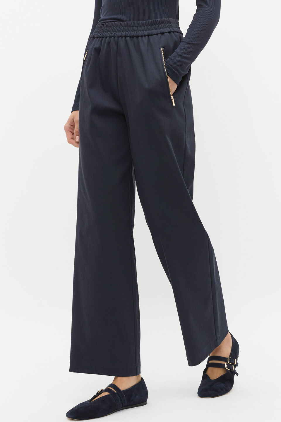 Casual Wide Leg Pant  Twilight Blue