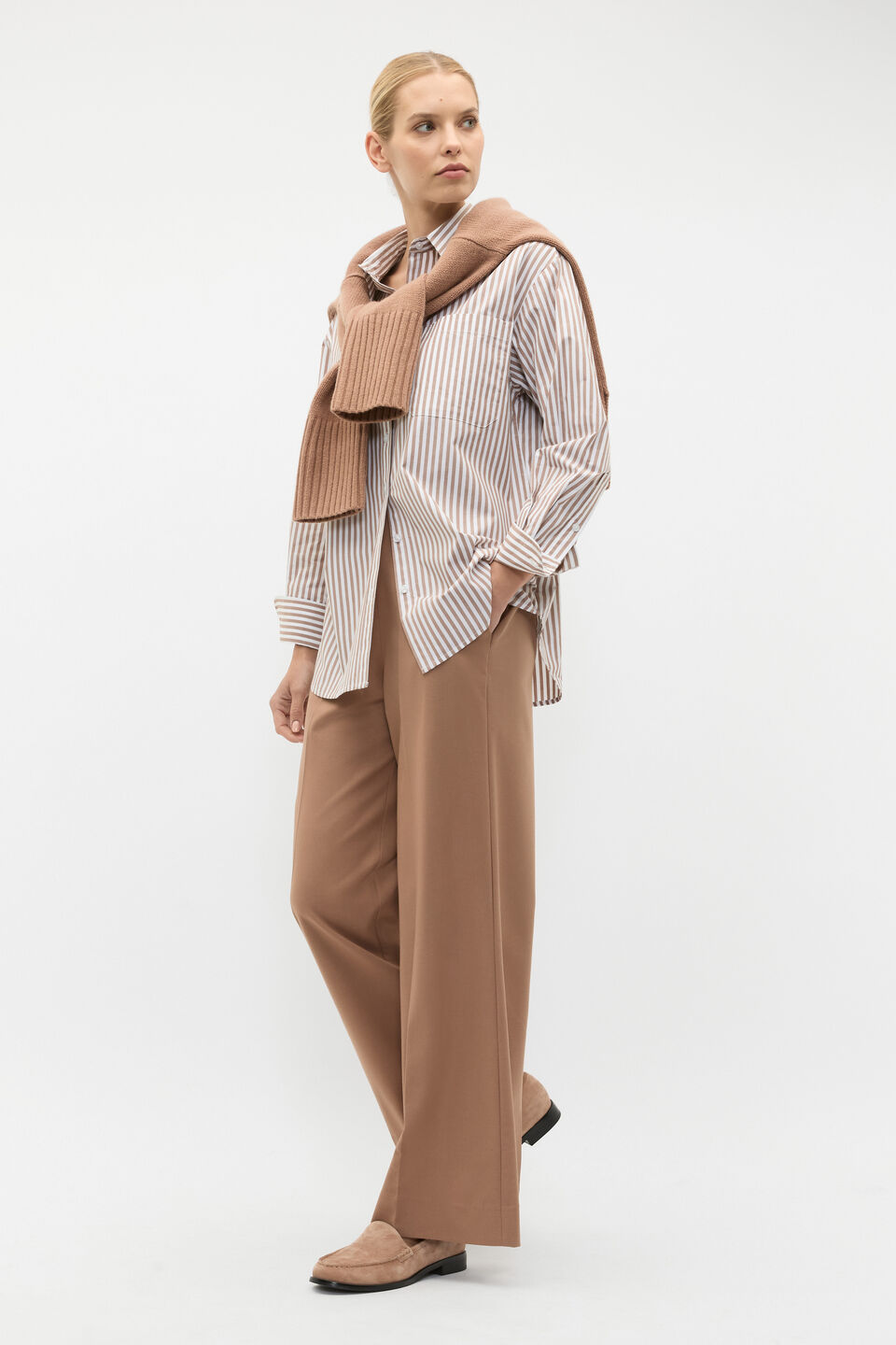 Tailored Wide Leg Pant  Amaretto