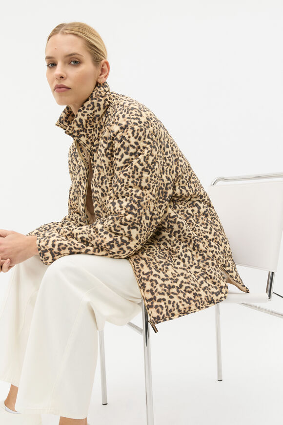 Leopard Quilted Jacket  Animal Print  hi-res
