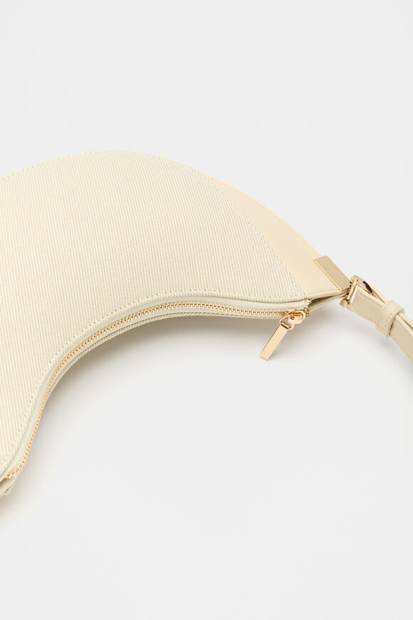 Textured Curved Shoulder Bag  Light Marzipan  hi-res
