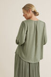 Gathered V Neck Blouse    hi-res