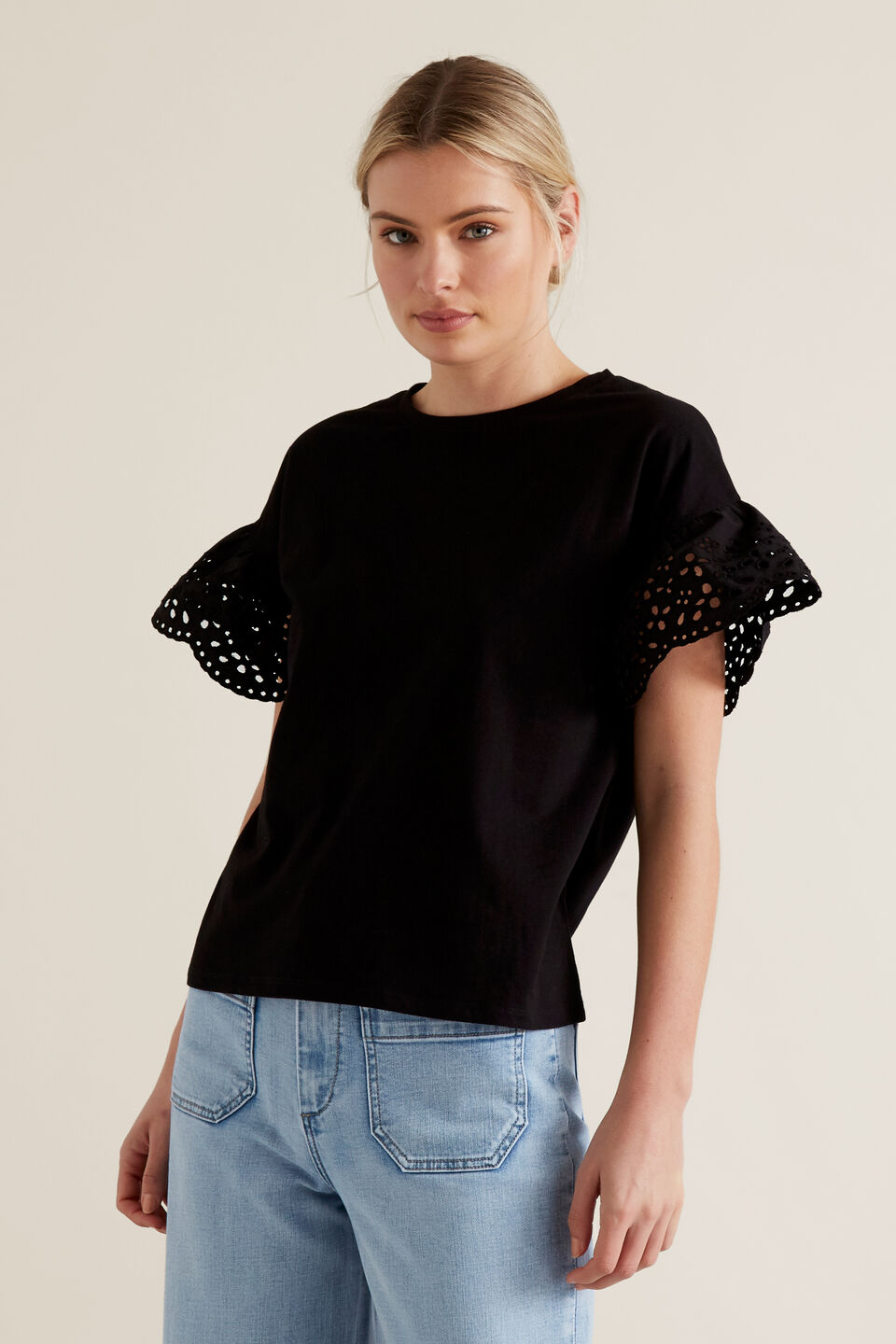 Flutter Broderie Tee  