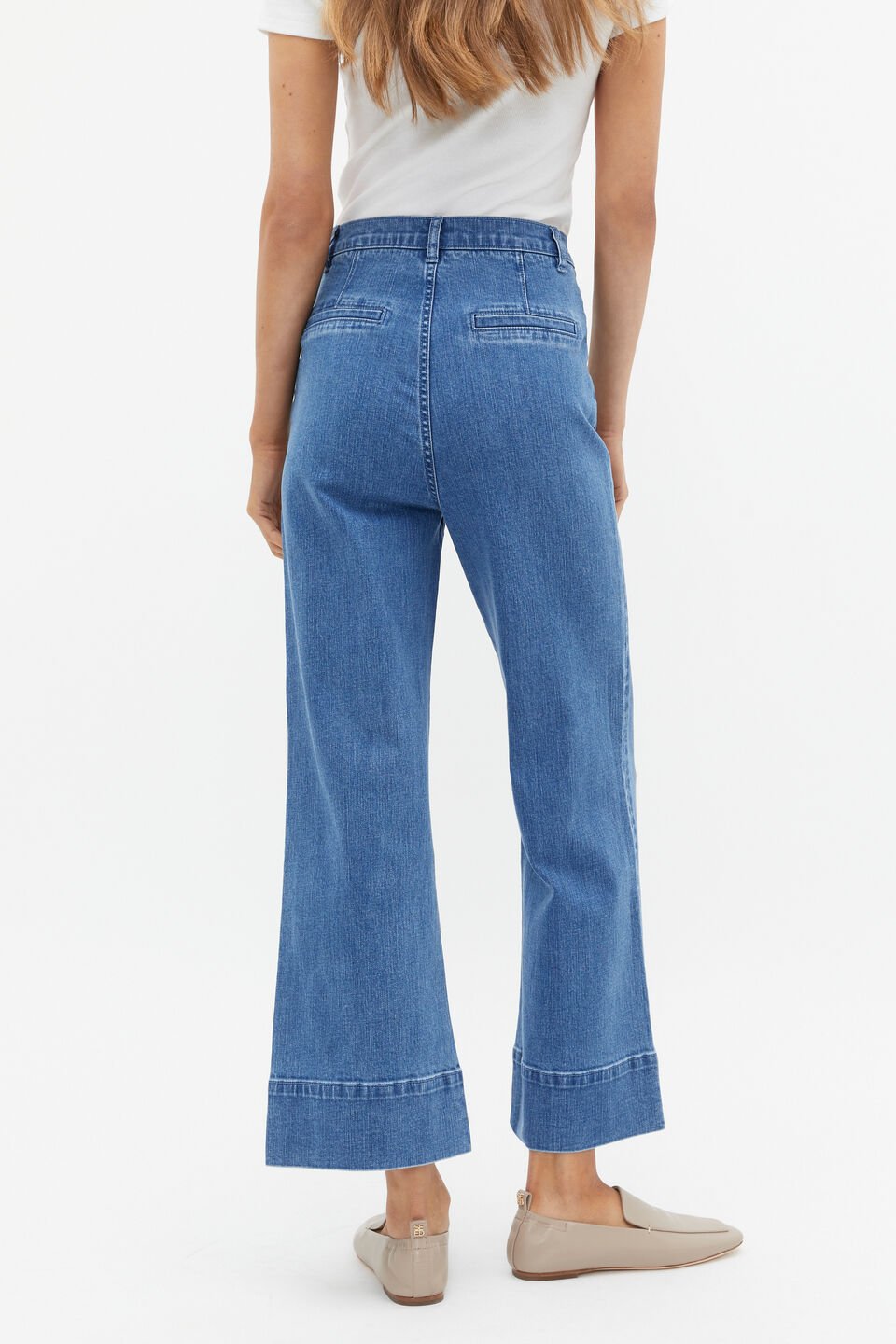 Core Wide Leg Pocket Jean  French Blue Denim