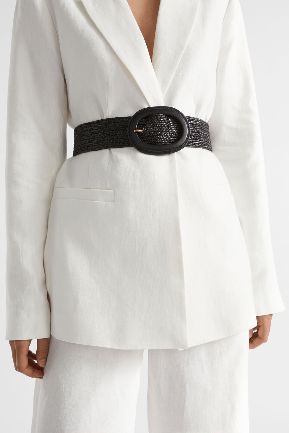 Ayla Woven Stretch Belt  Black