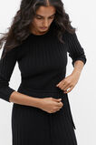 Pleated Knit Midi Dress  Black  hi-res