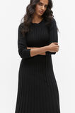 Pleated Knit Midi Dress  Black  hi-res