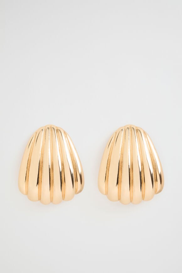 Ribbed Oversized Hoop  Gold  hi-res