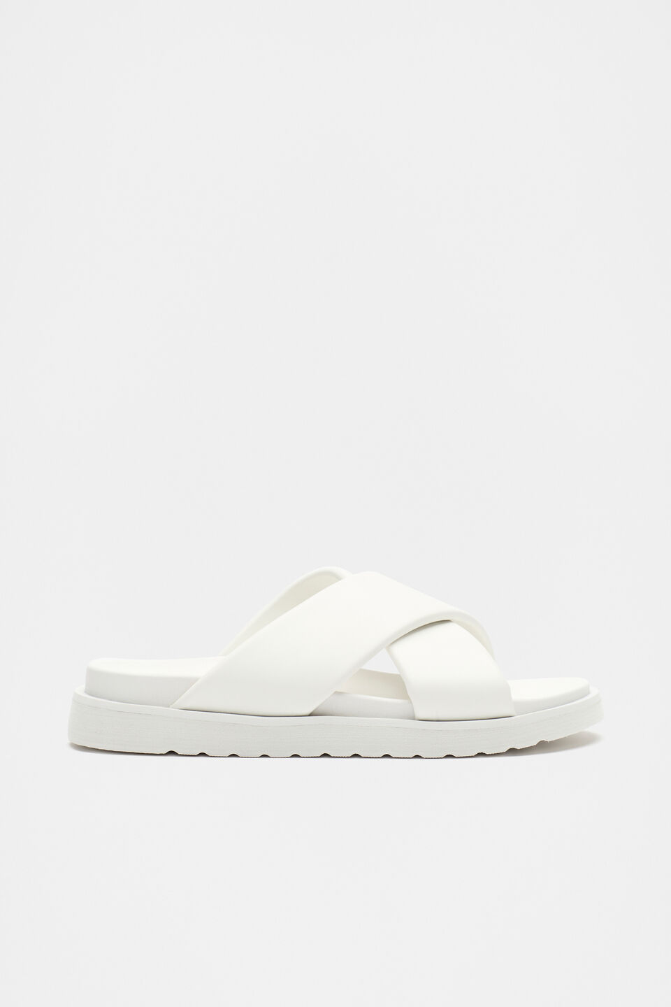Crossover Footbed Slide  White