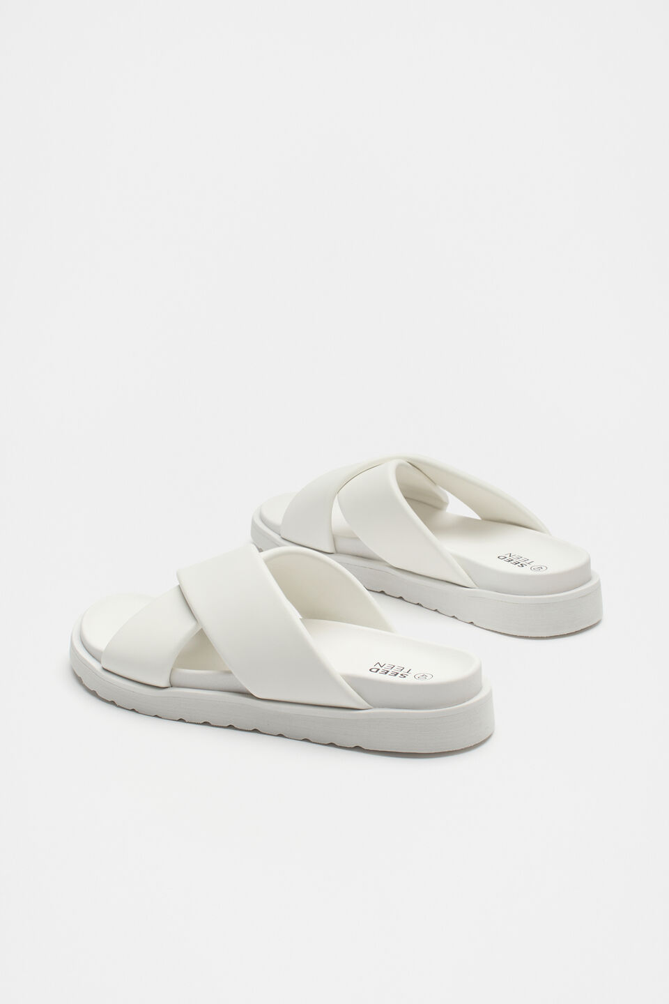 Crossover Footbed Slide  White