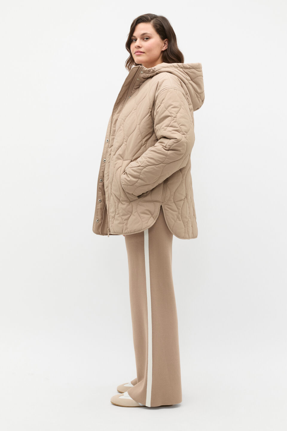 Boxy Quilted Jacket  Cookie