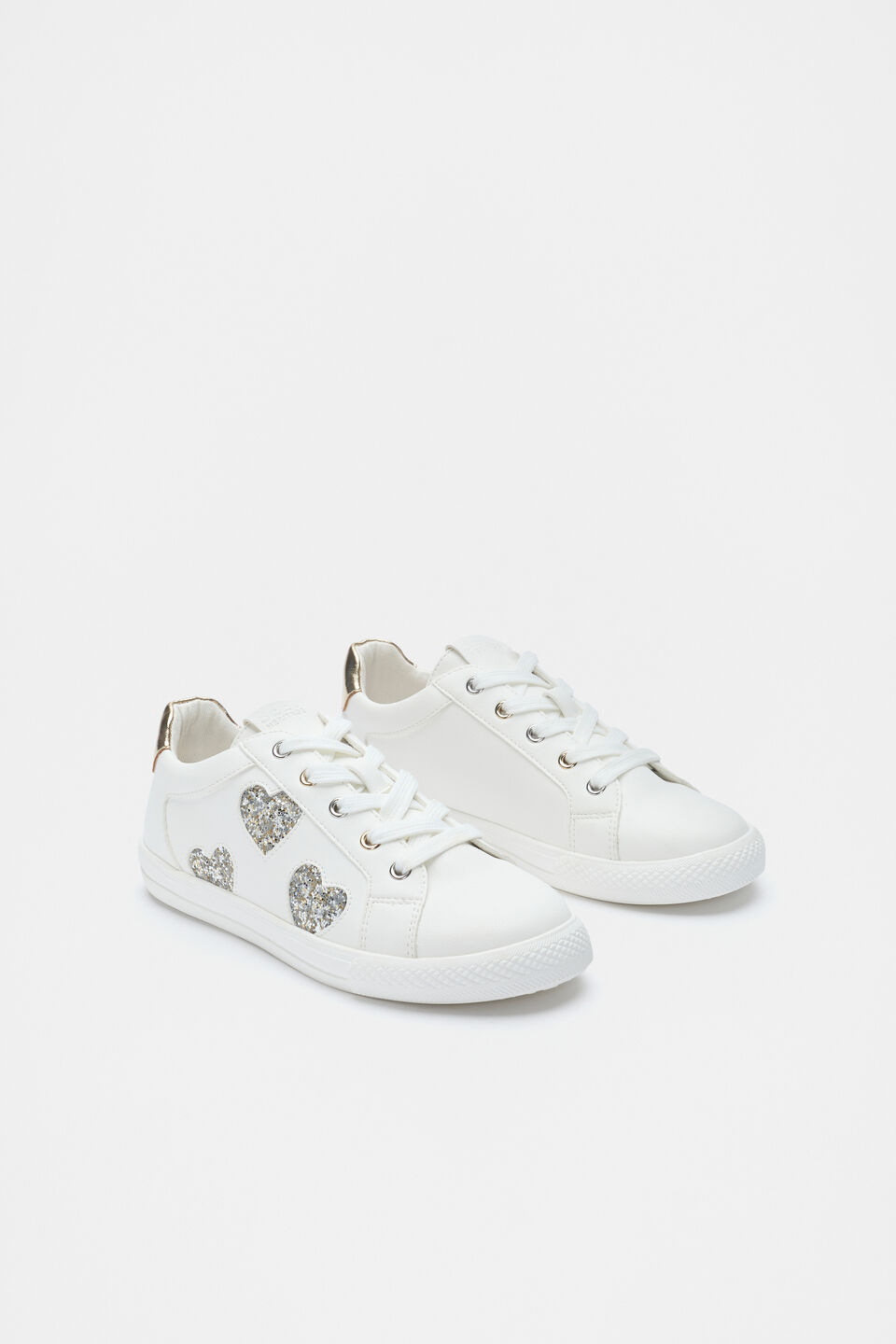 Glitter Heart Sneaker  White