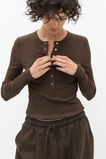 Core Rib Henley Top  Dark Espresso  hi-res