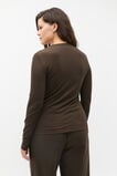 Core Rib Henley Top  Dark Espresso  hi-res