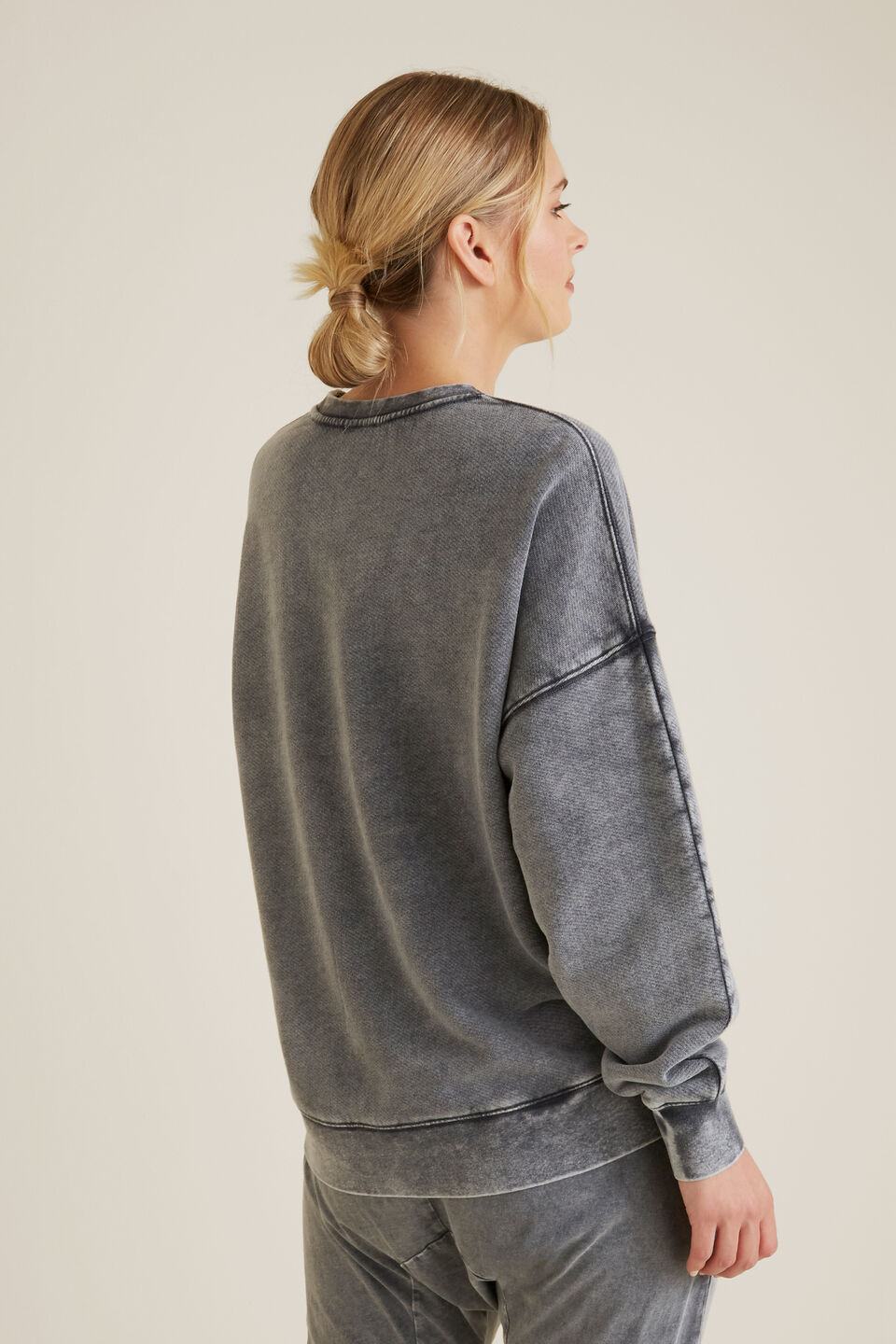 Acid Wash Terry Sweater  
