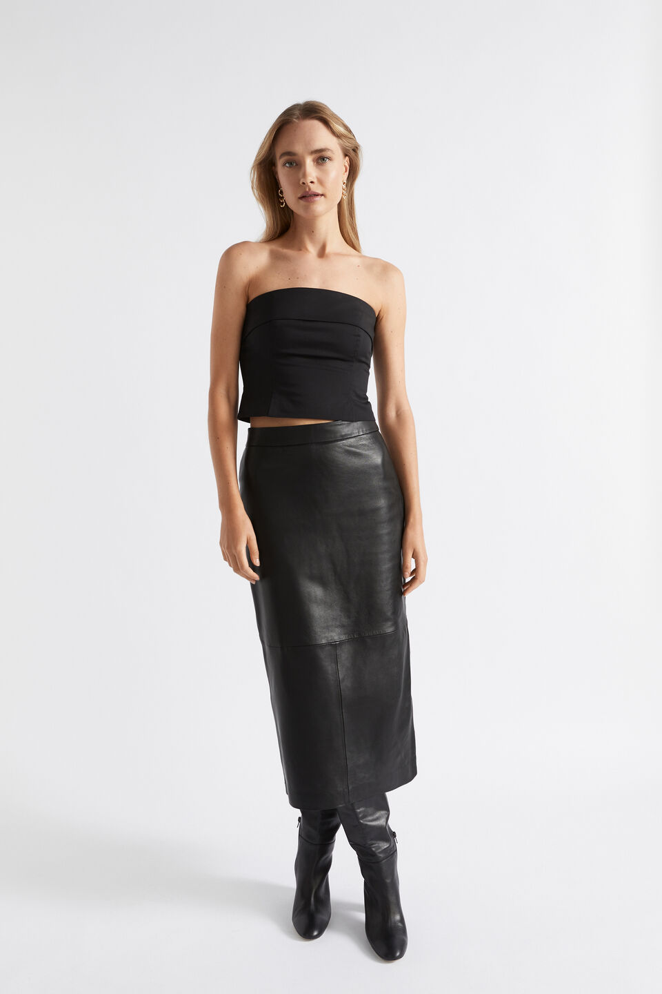 Sateen Structured Bodice  Black
