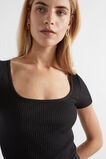Ribbed Neat Tee  Black  hi-res
