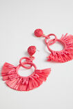 Raffia Beaded Hoop  Wild Berry  hi-res