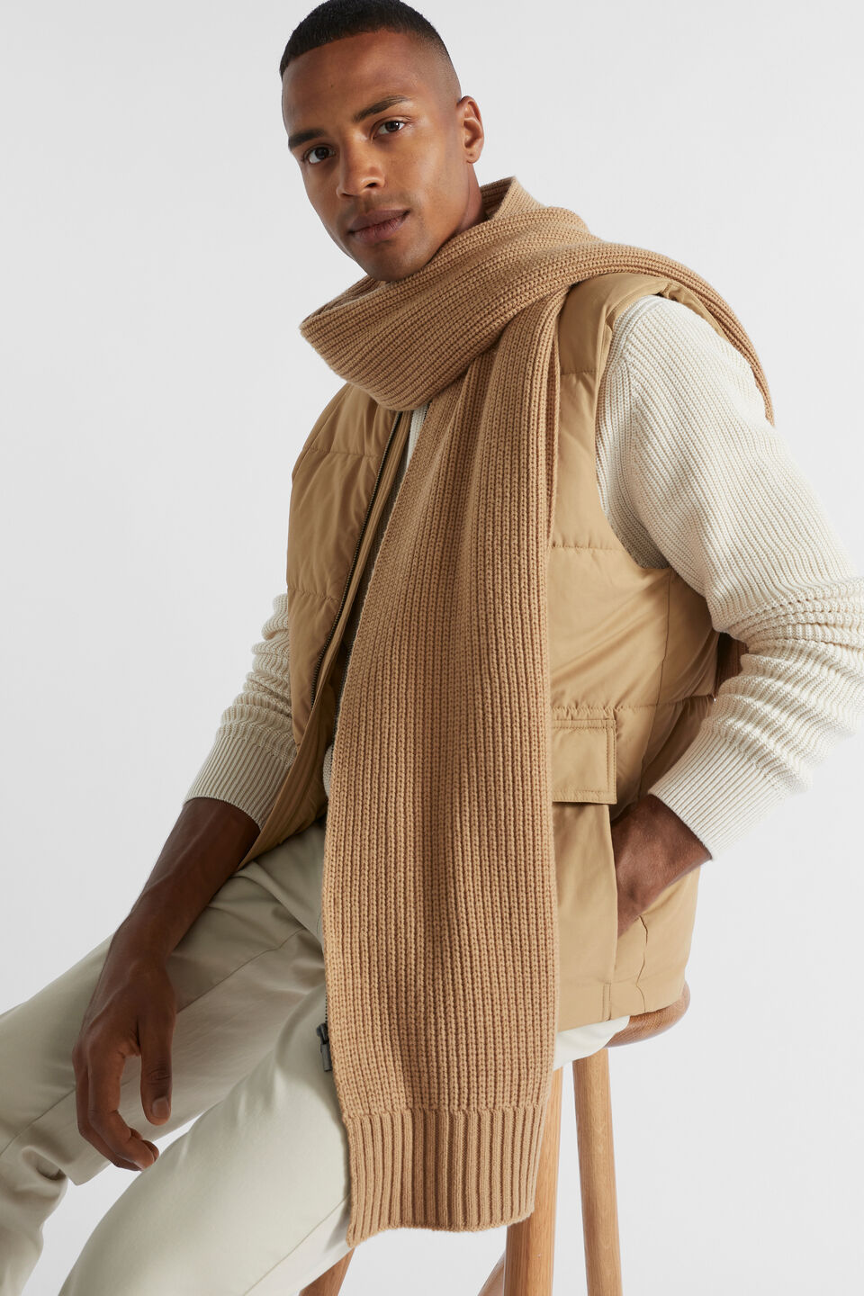 Rib Scarf  Caramel